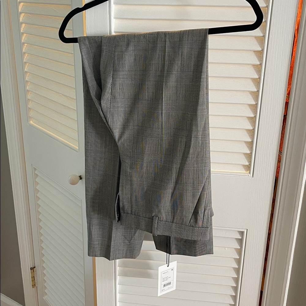 Theory Treeca Full-Length Pant in Plaid Stretch Wool Size 4